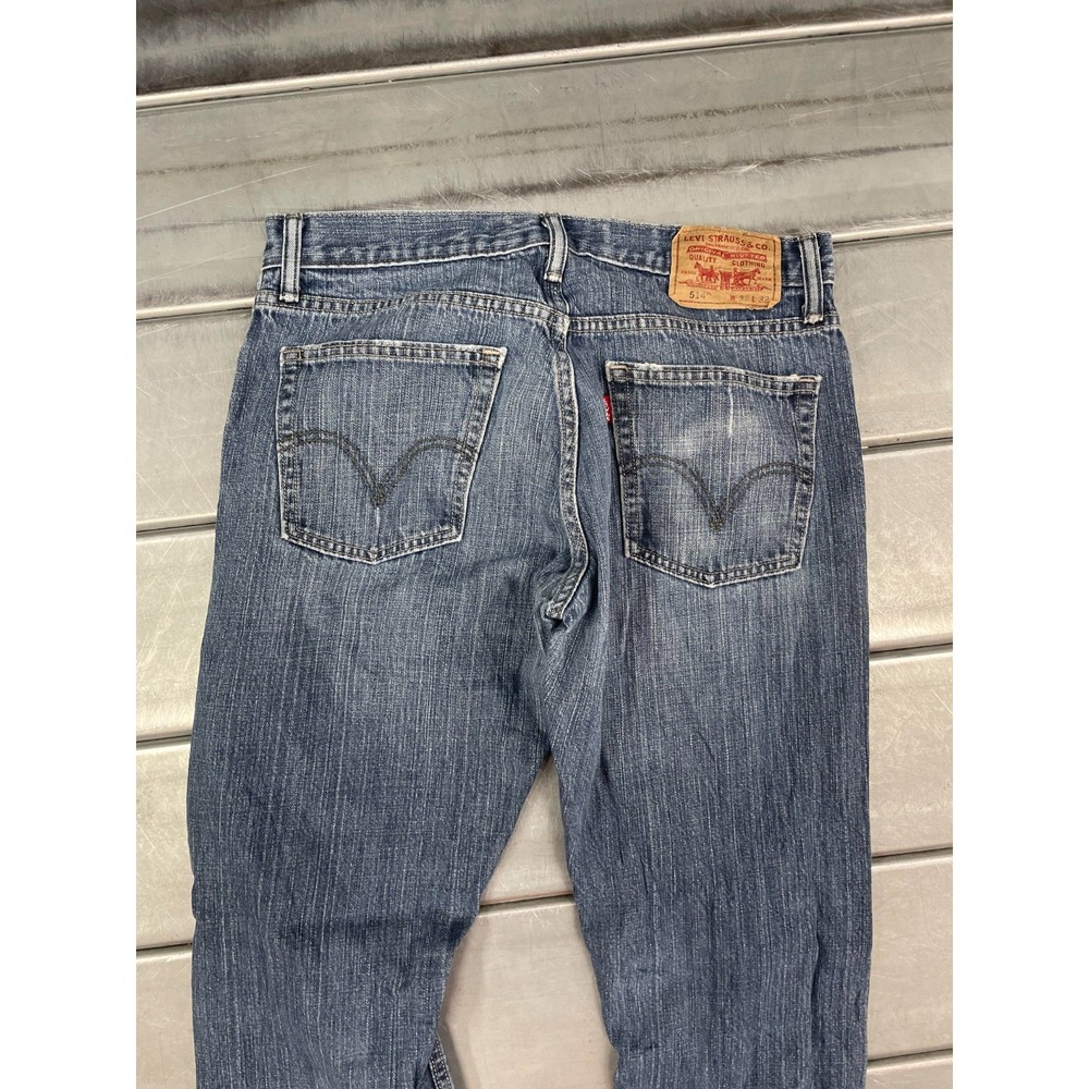 VTG Levis 514 Jeans Mens 31X32 Blue Medium Wash Denim Slim Straight 100% Cotton - Picture 12 of 16